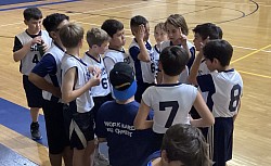 St. Mary boys during a time out