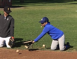 Kid at camp showing off the backhand