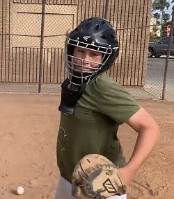 Catcher showing off the arm